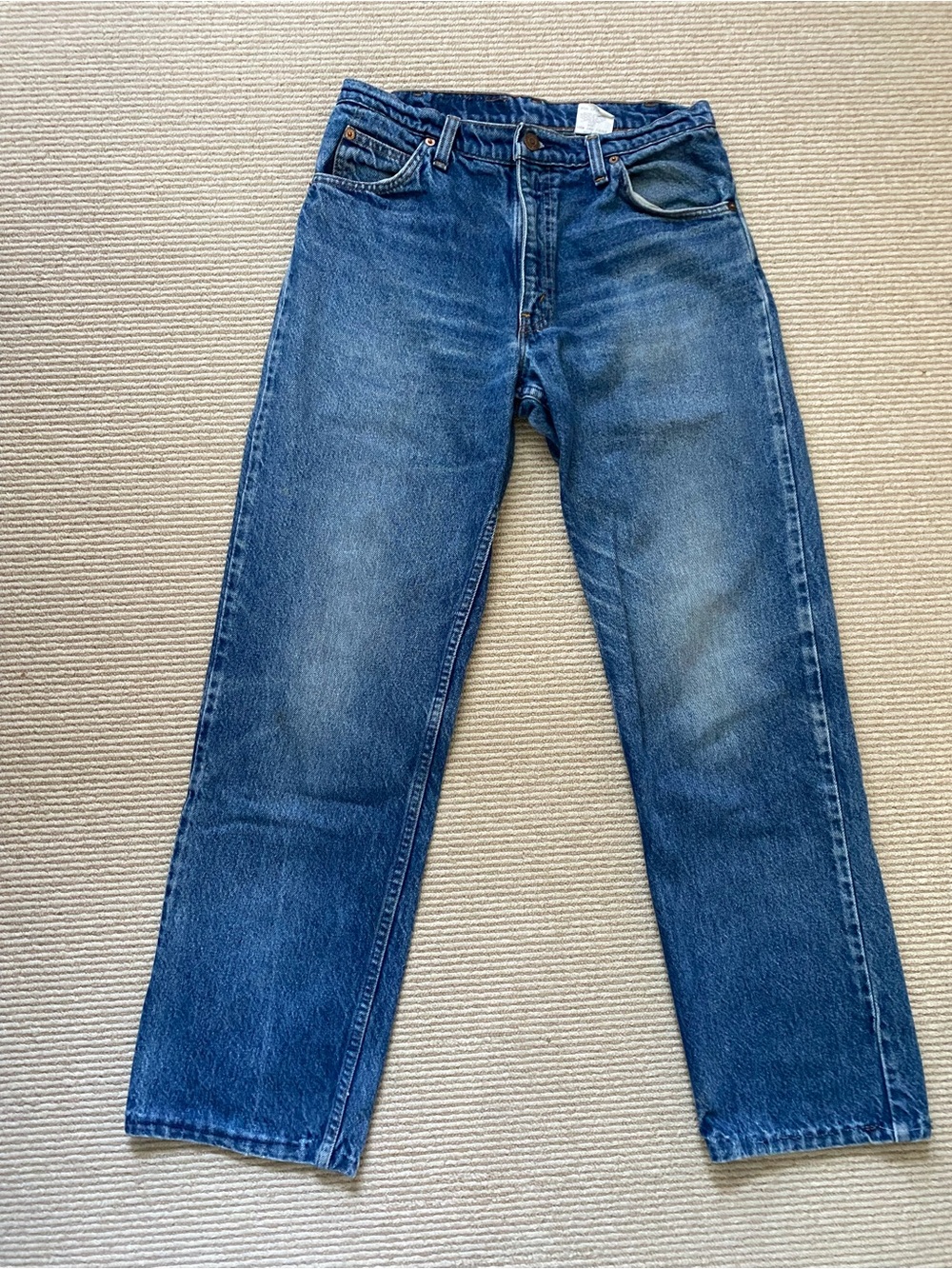 Vintage 90s Orange Tab Levi's 517 Men's Straight Jeans in Medium Blue Wash
